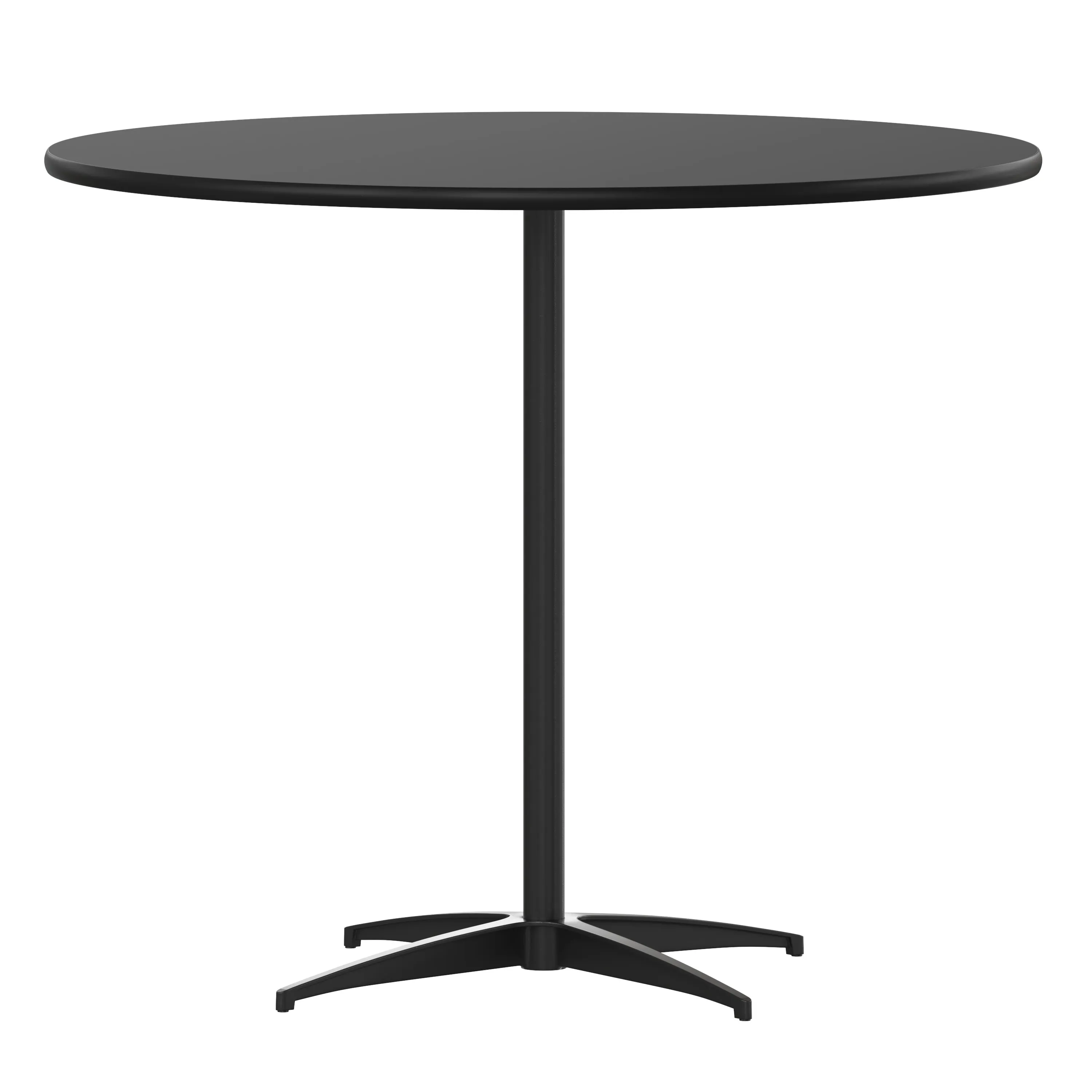 36'' Round Wood Cocktail Table with 30'' and 42'' Columns