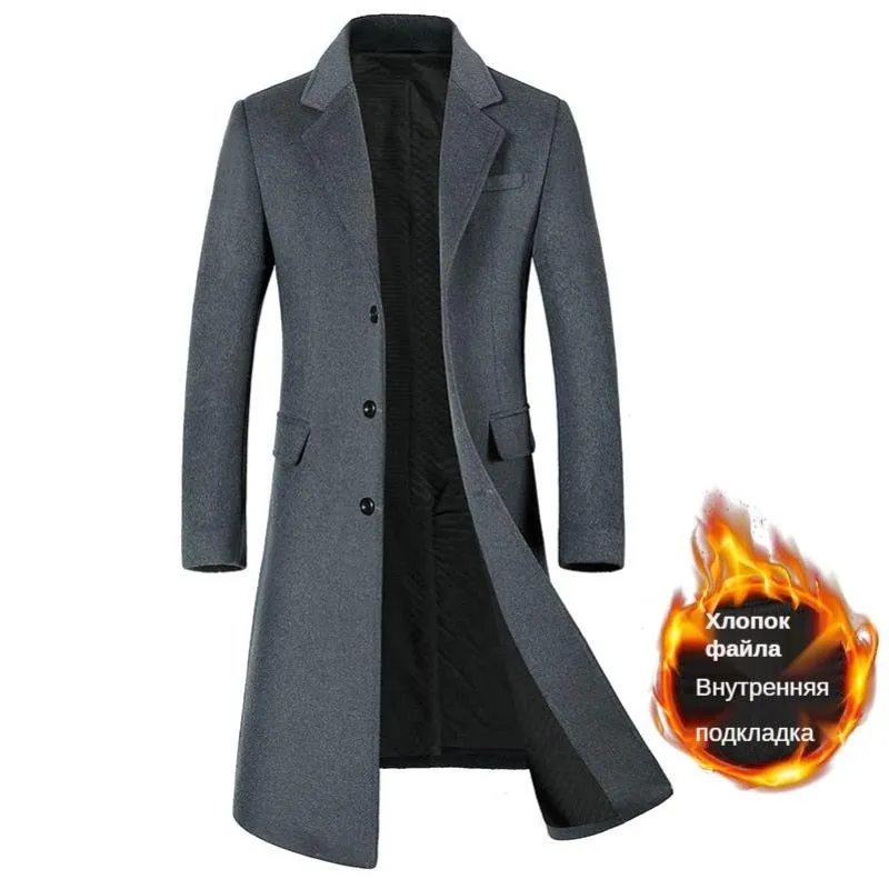 Advbridge A Long Jacket Below The Knee,Men&#39;s Overcoat,Wool Content 51%,Men Coats,Wool Coat Men,Long Coat Men,men Coats, coats for men