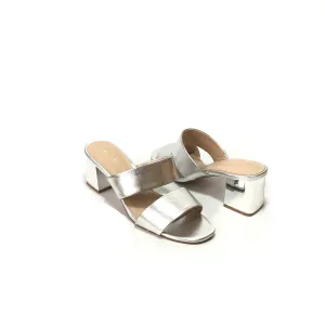 ALDO Silver Dual Strap Block Heels | Like New |