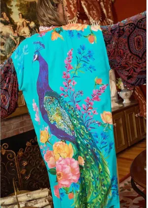 Aratta Peacock Kimono Aqua Blue