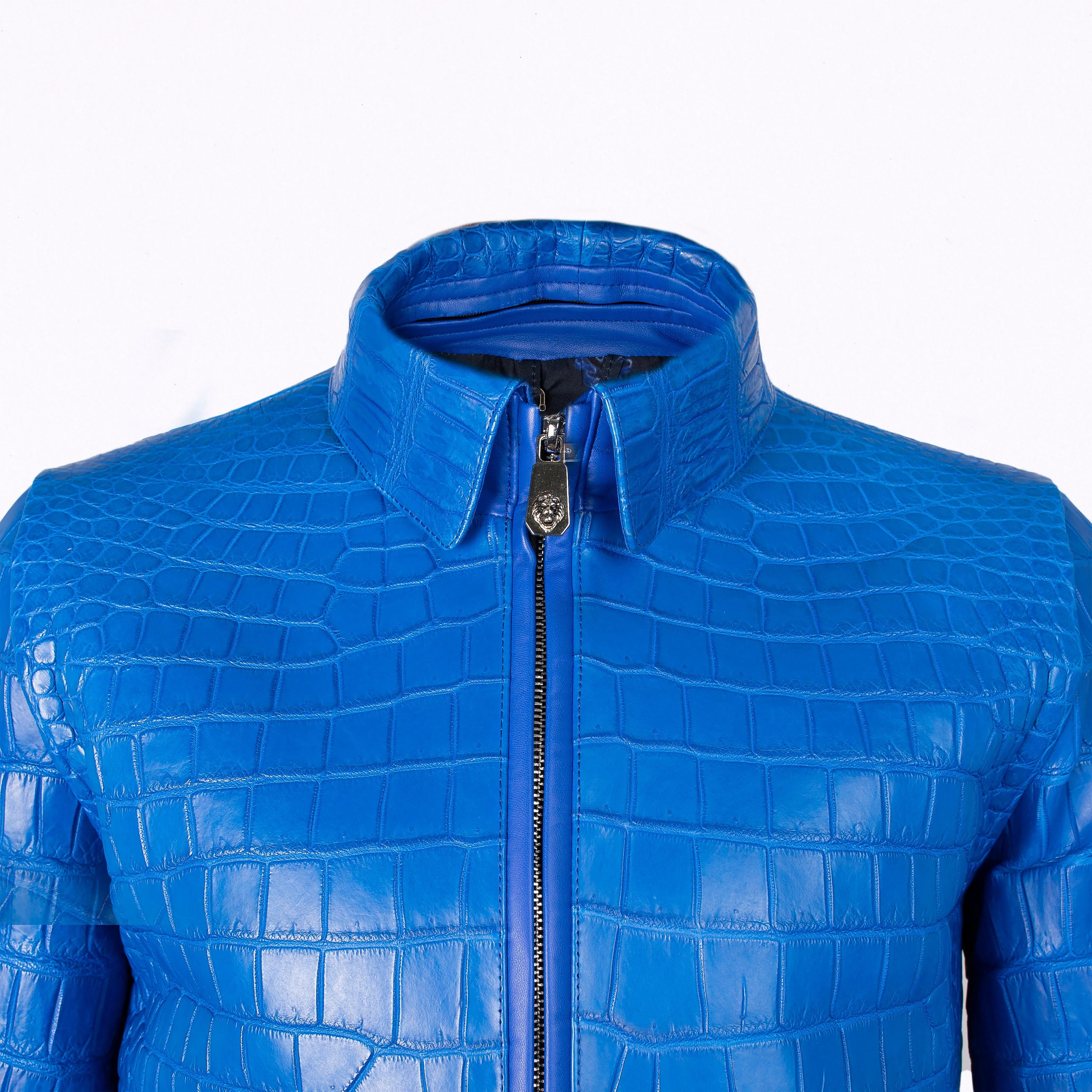 AZURE SKY WHOLE GRAIN CROCODILE ELEGANCE JACKET