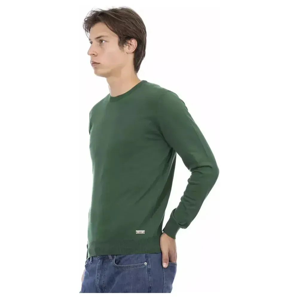 Baldinini Trend Green Cotton Men Sweater