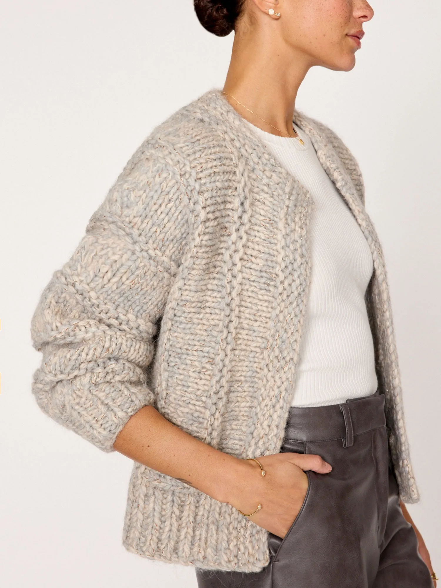 Brochu Walker - Illia Handknit Cardigan in Stone