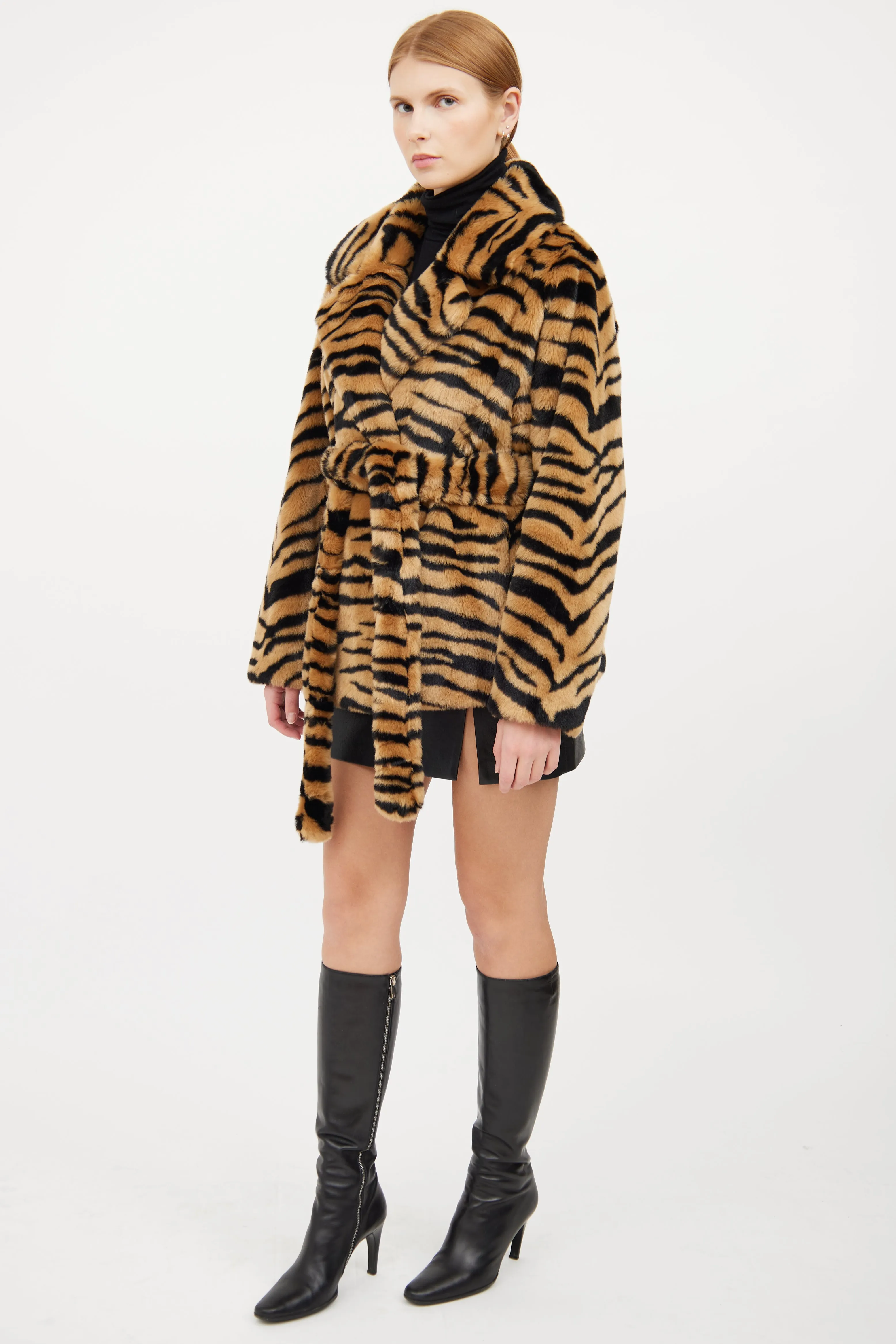 Brown & Black Animal Print Coat