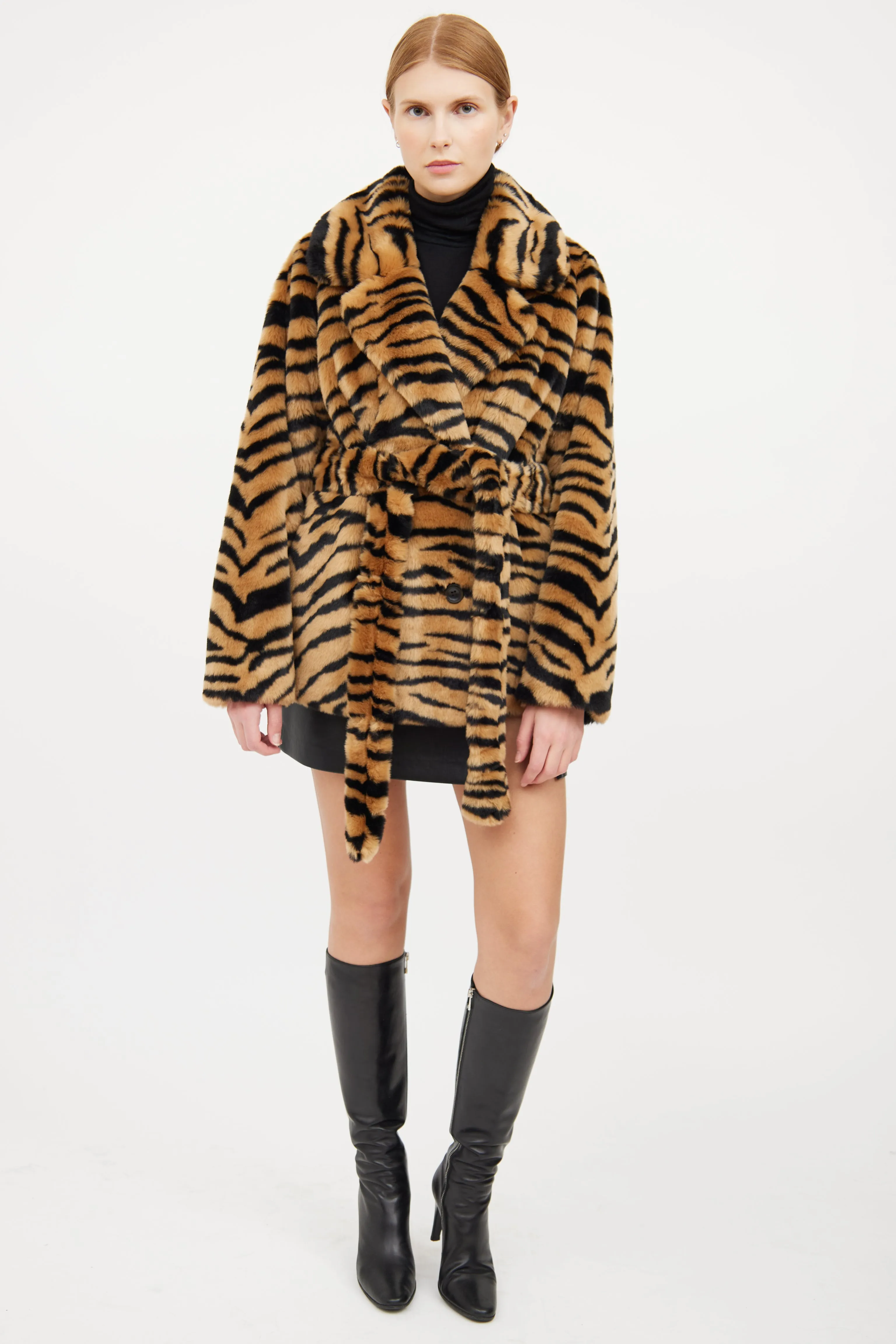 Brown & Black Animal Print Coat