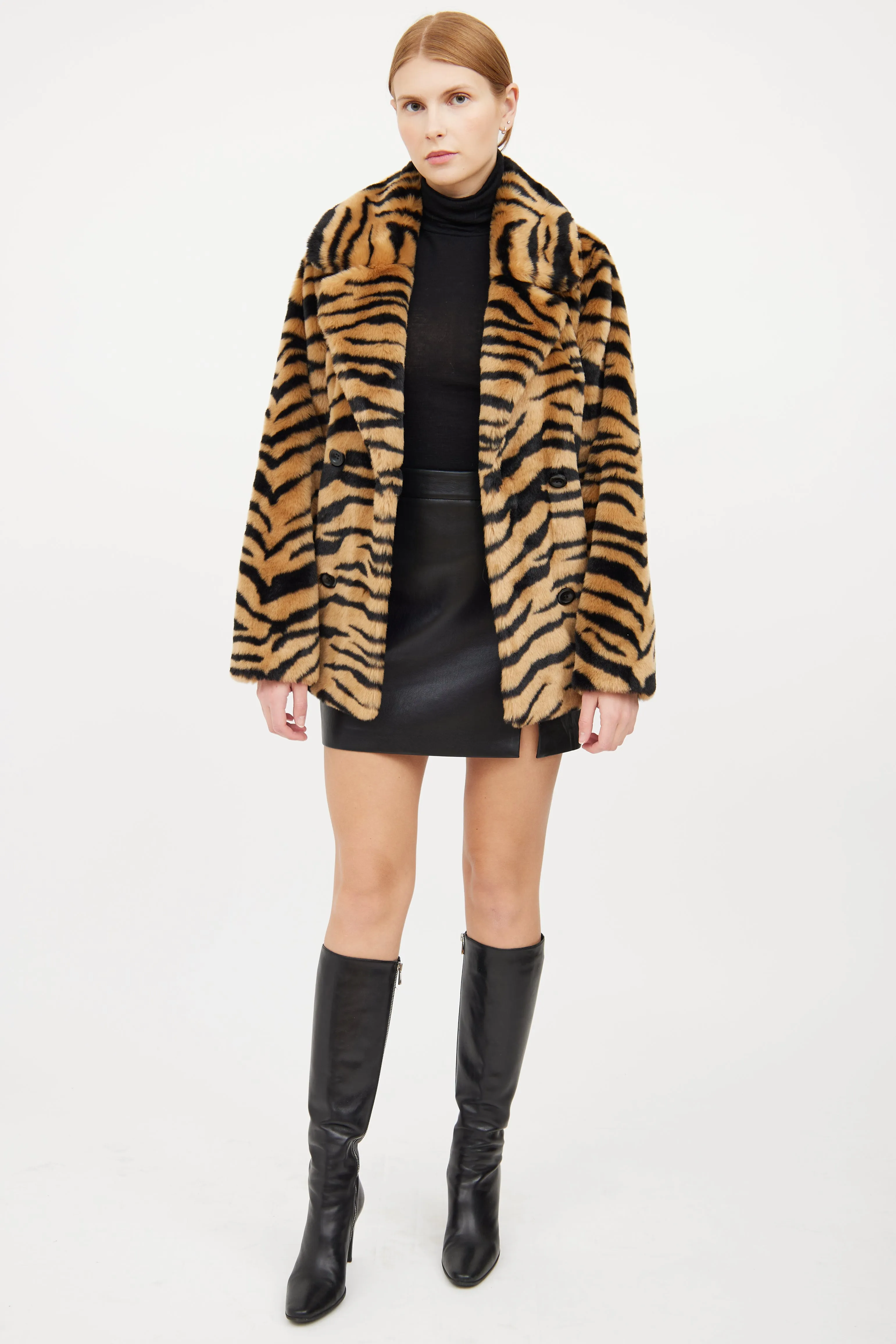 Brown & Black Animal Print Coat