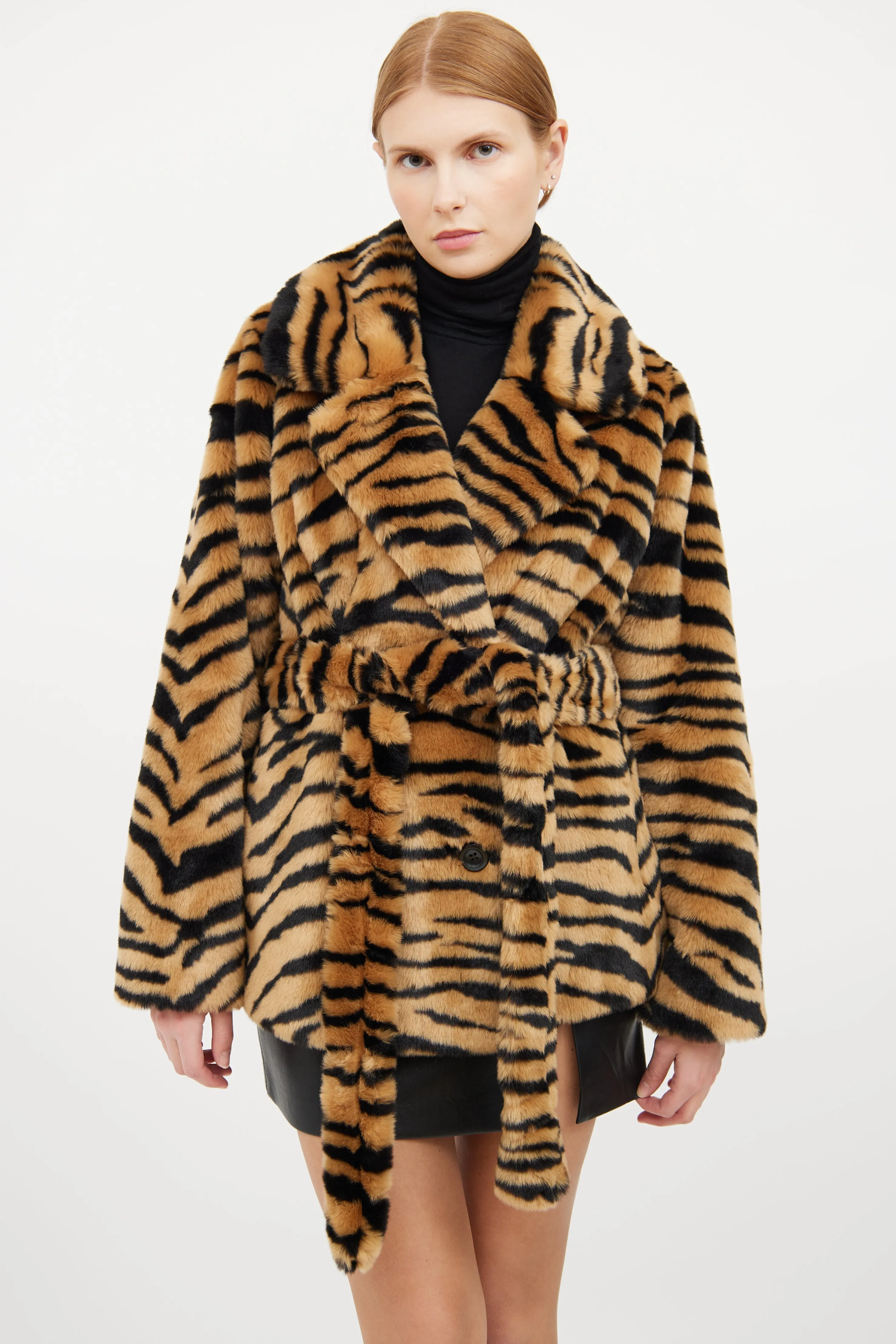 Brown & Black Animal Print Coat