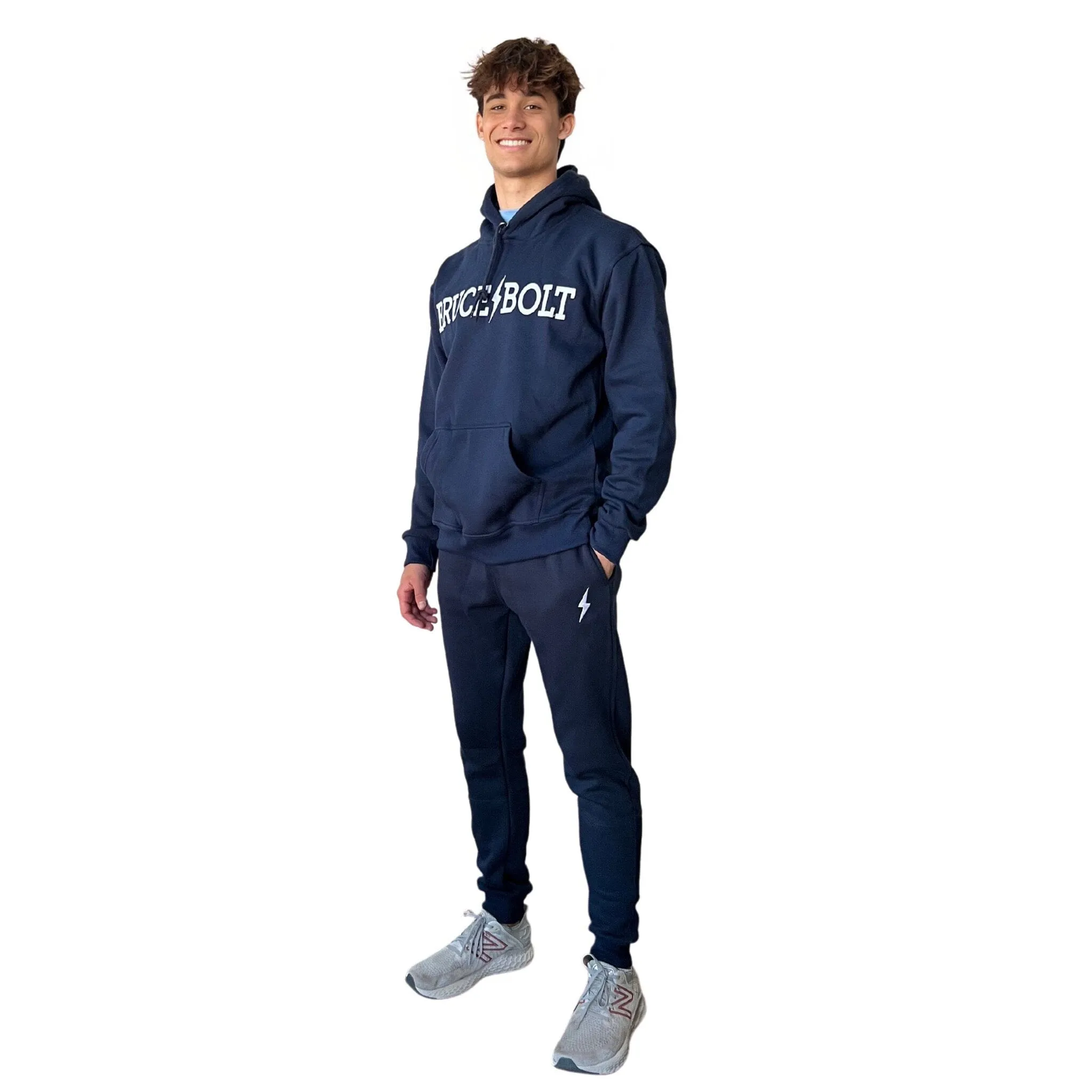 BRUCE BOLT Cotton Joggers - NAVY