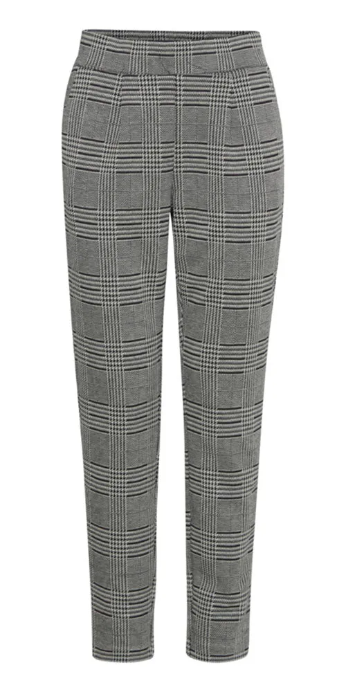 B.Young Flat Front Joggers, black check