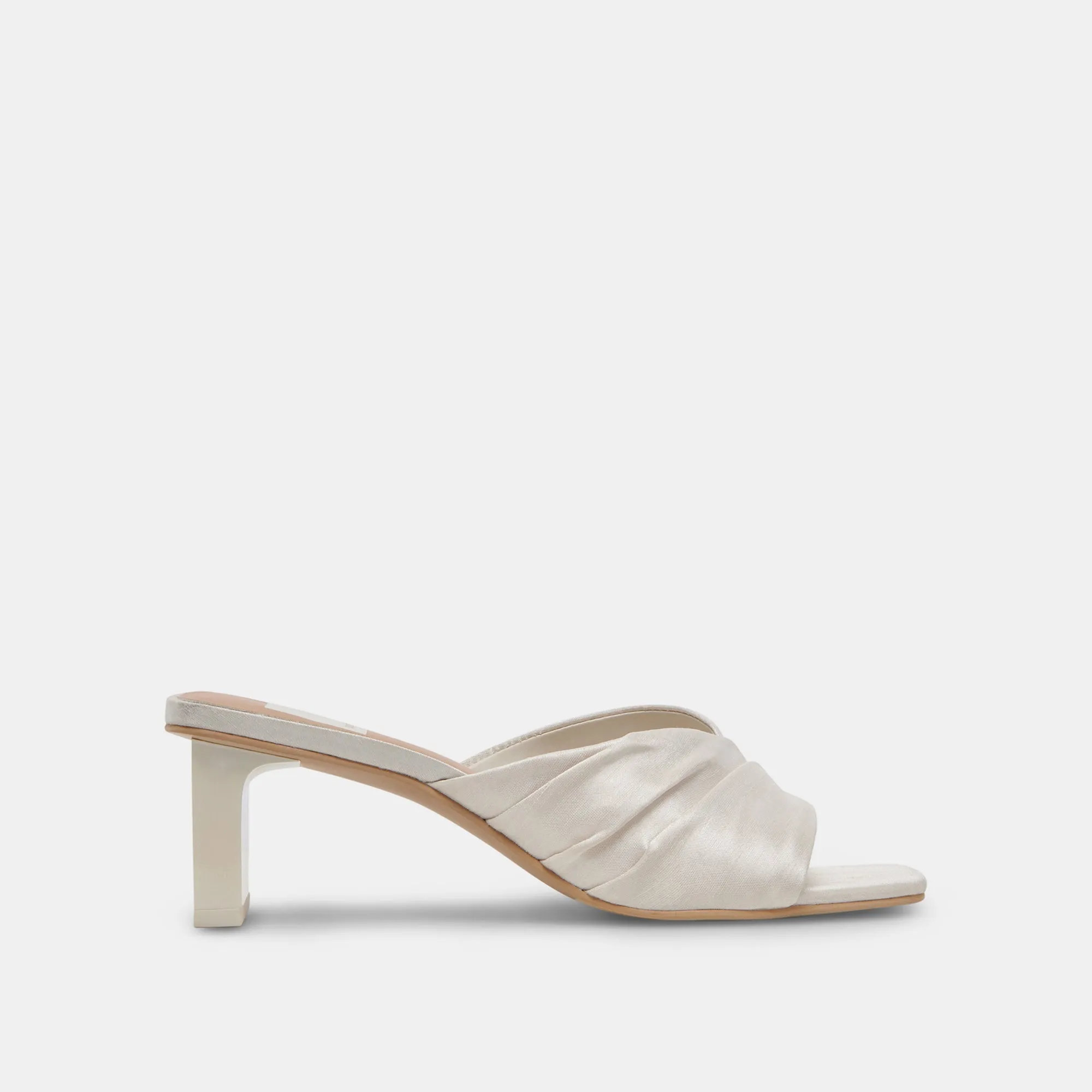 CARLAN HEELS OFF WHITE SILK - re:vita