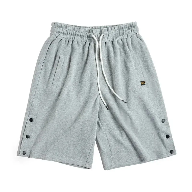 Casual Cargo Knitted Basketball Work Cotton Shorts with Tactical Buttoned Pocket