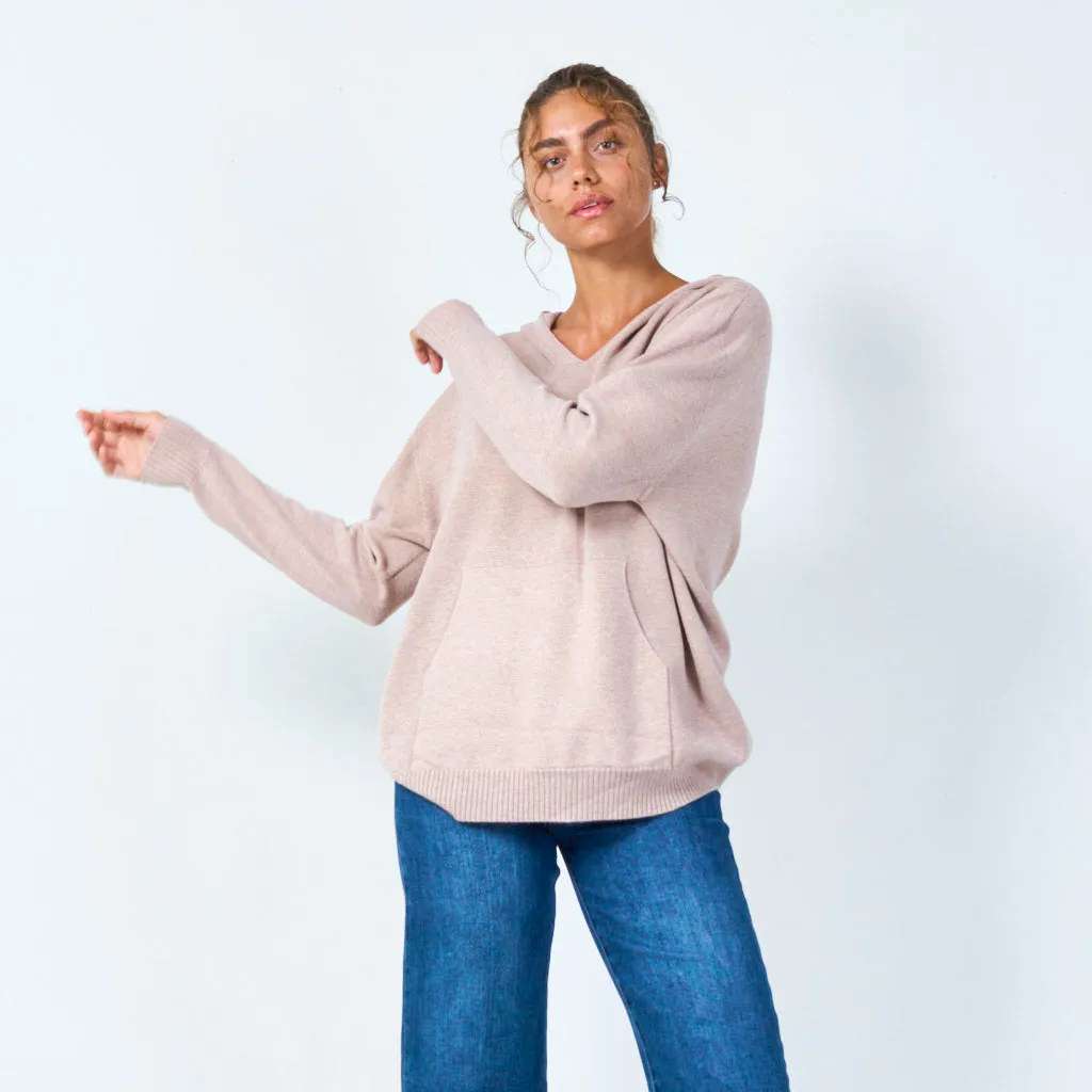 Casual oversized hoodie with front pocket wholesale