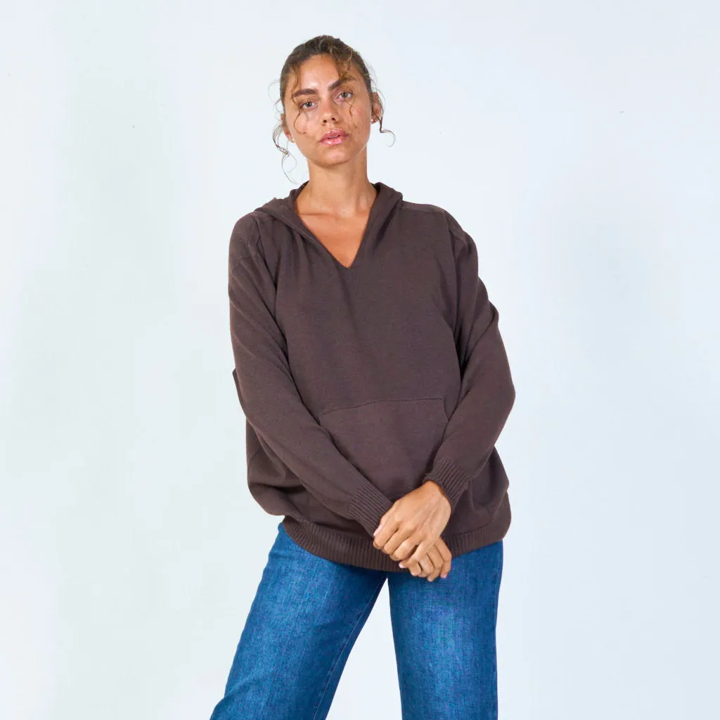 Casual oversized hoodie with front pocket wholesale