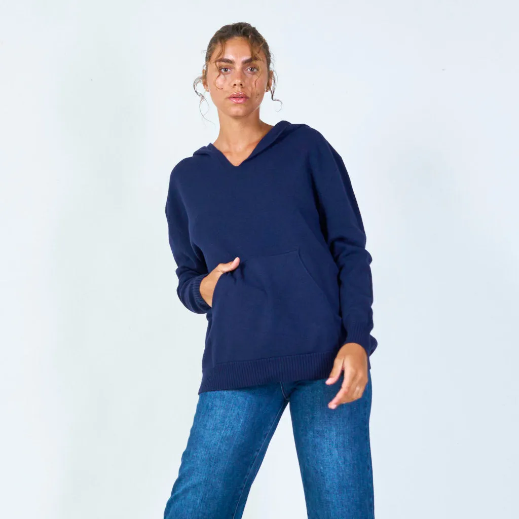 Casual oversized hoodie with front pocket wholesale