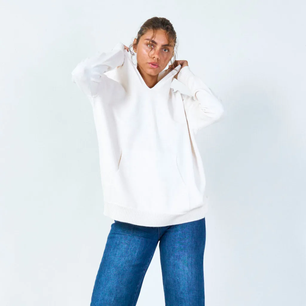 Casual oversized hoodie with front pocket wholesale