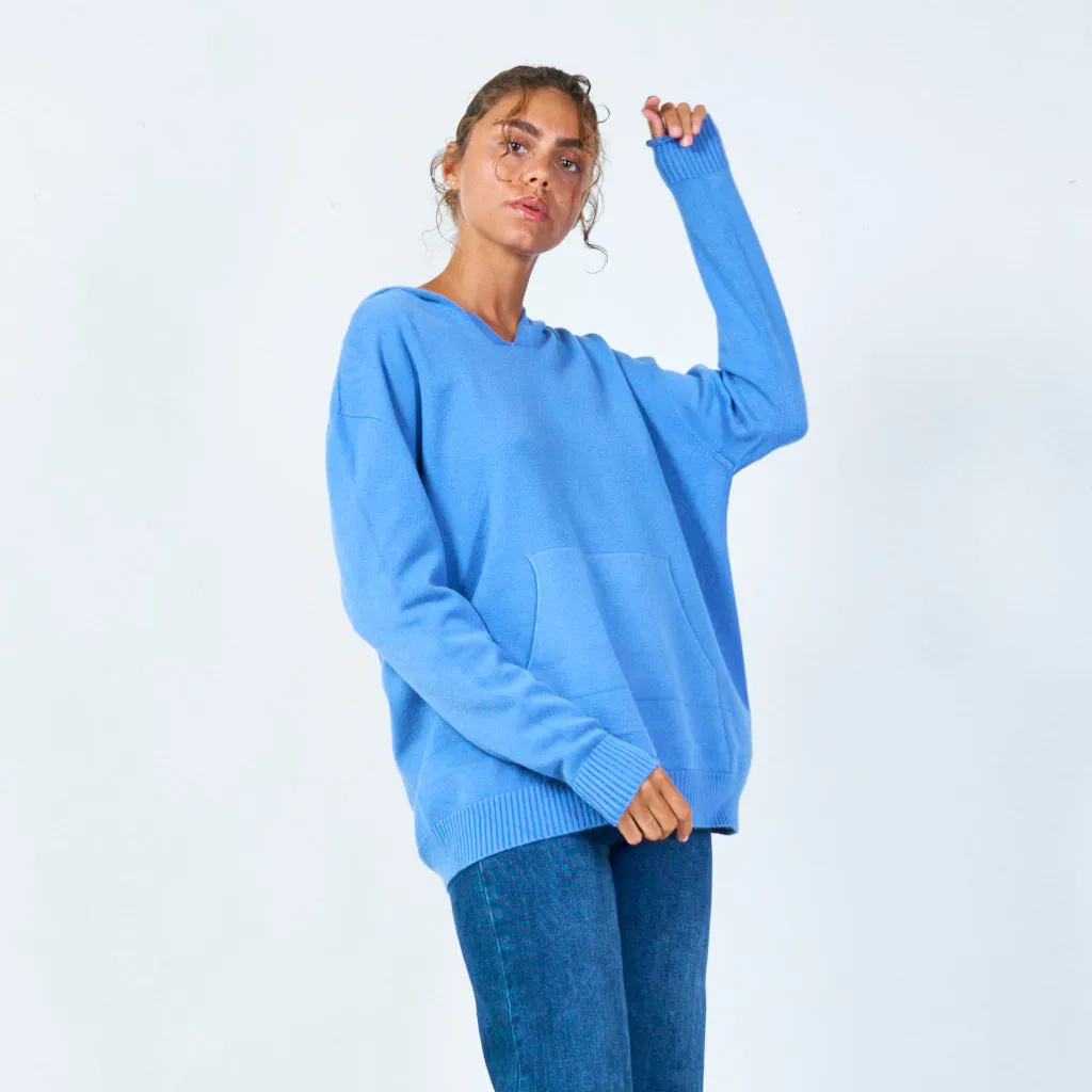 Casual oversized hoodie with front pocket wholesale