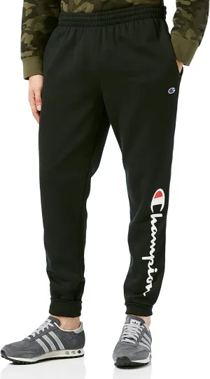 Champion Men's Script Logo Powerblend Fleece Joggers