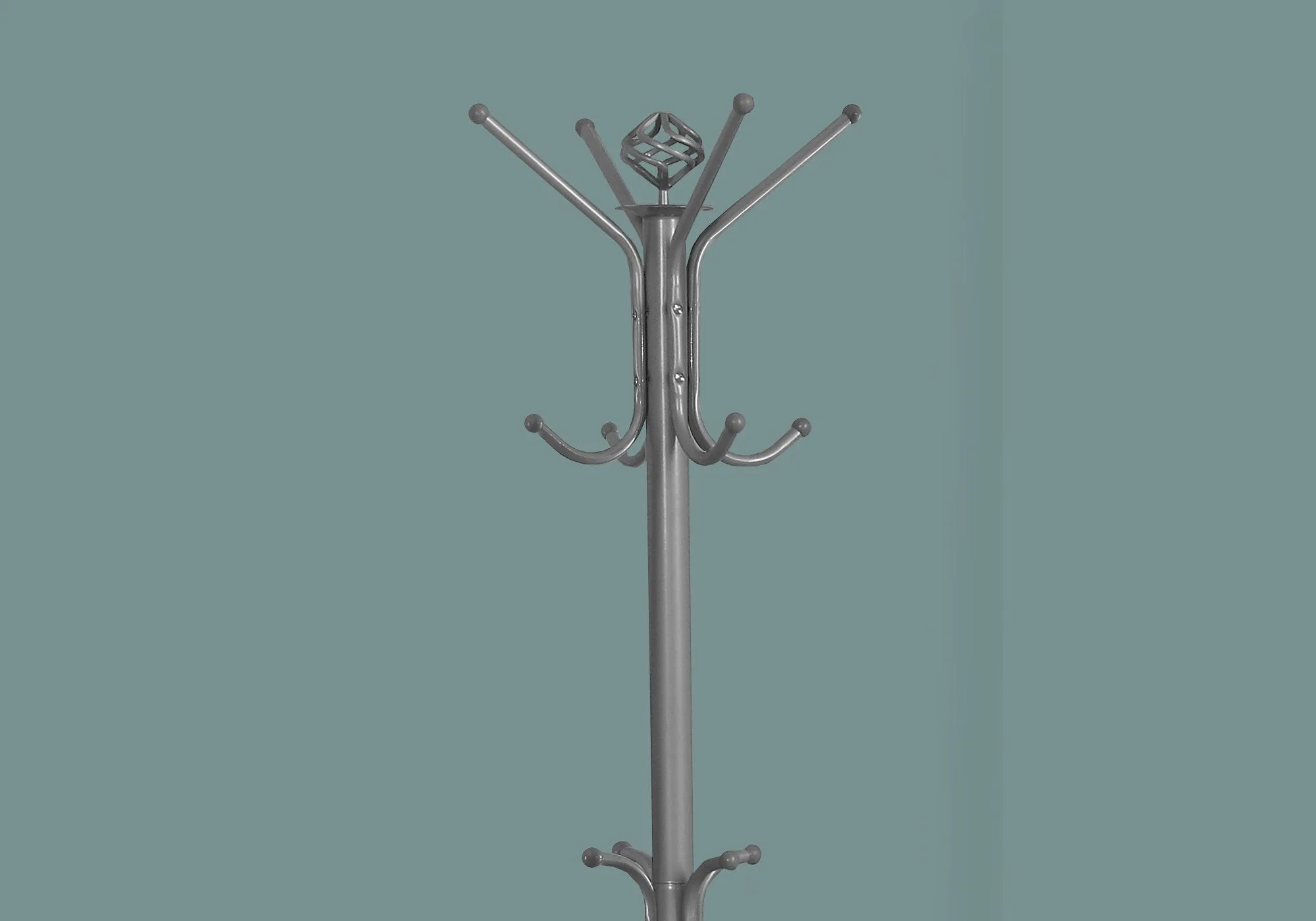 Coat Rack - 70"H / Silver Metal