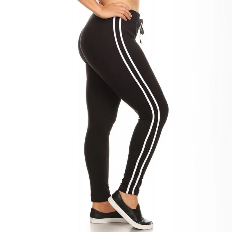 Curve Stripe Jogger Black