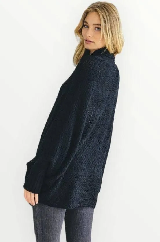 Dolman sleeve slouchy open cardigan