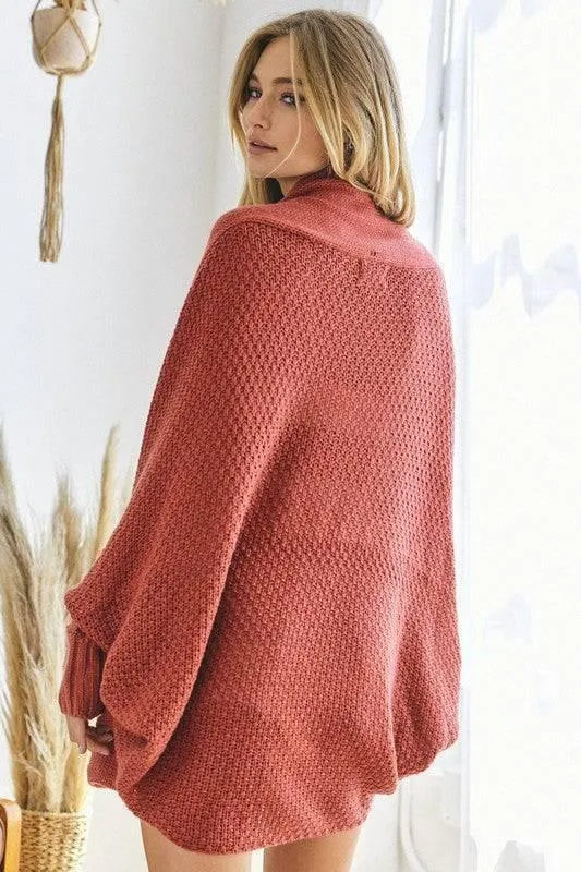 Dolman sleeve slouchy open cardigan