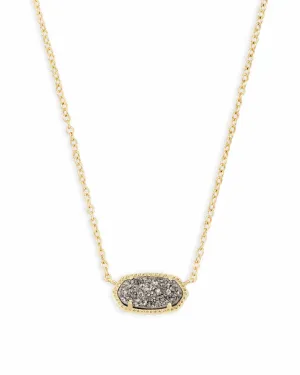 Elisa Gold Pendant Necklace in Platinum Drusy by Kendra Scott