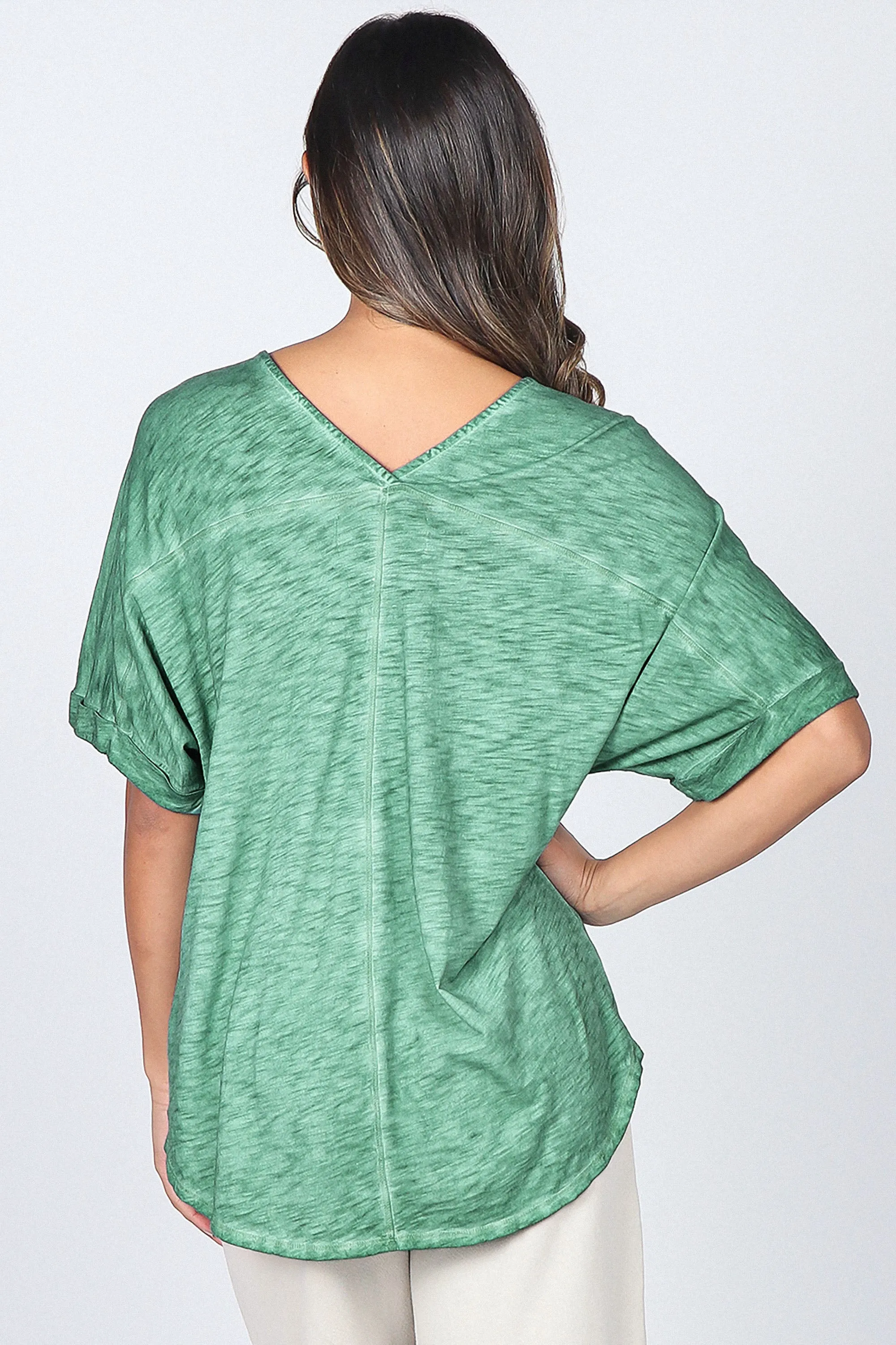 Favorite Oil Washed Dolman Sleeve Top