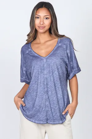 Favorite Oil Washed Dolman Sleeve Top