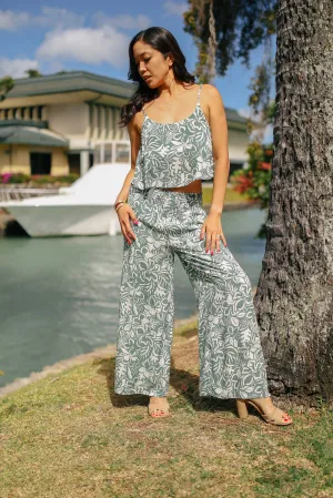 Floral Contrast Print Set (GREEN RESTOCK)