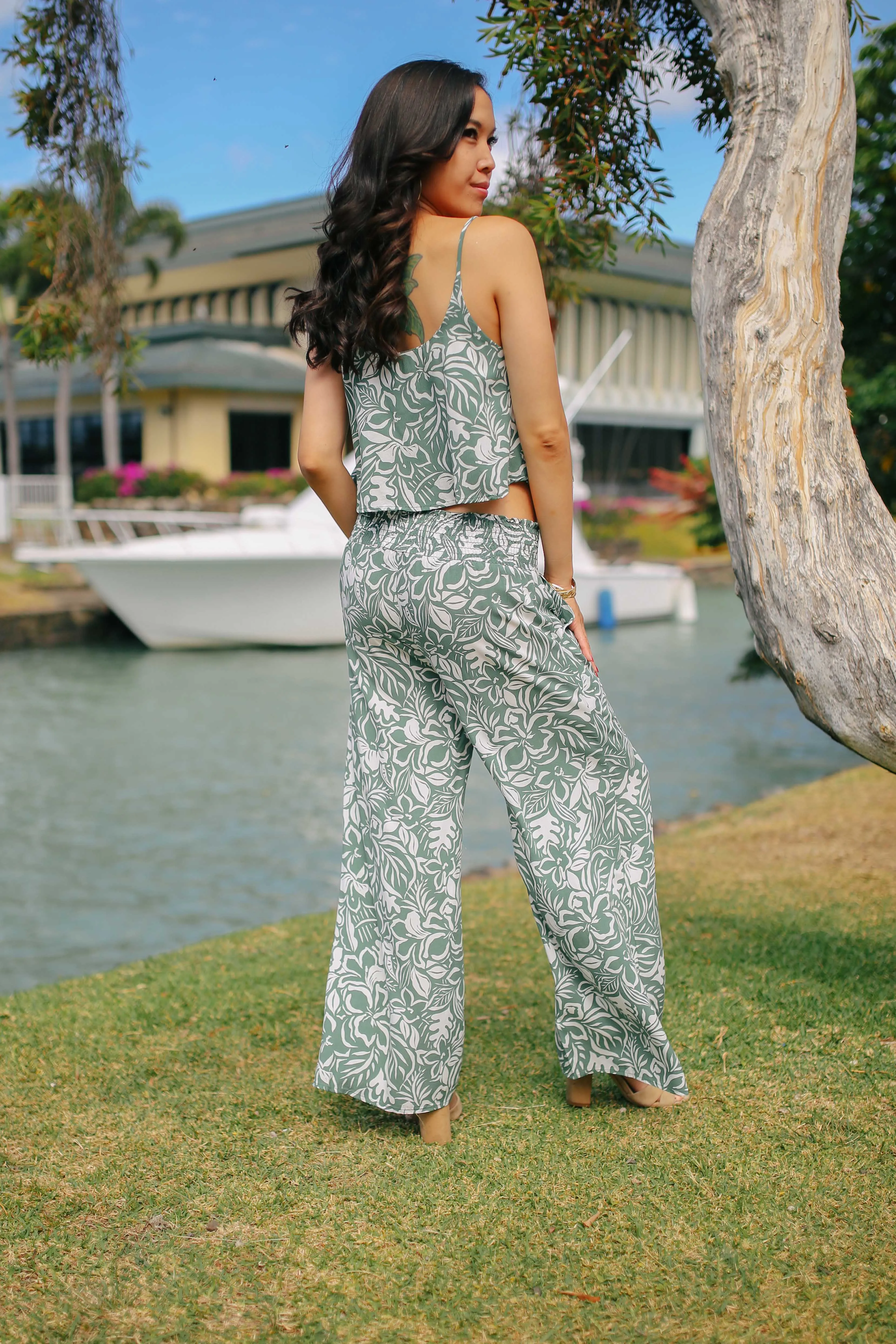 Floral Contrast Print Set (GREEN RESTOCK)