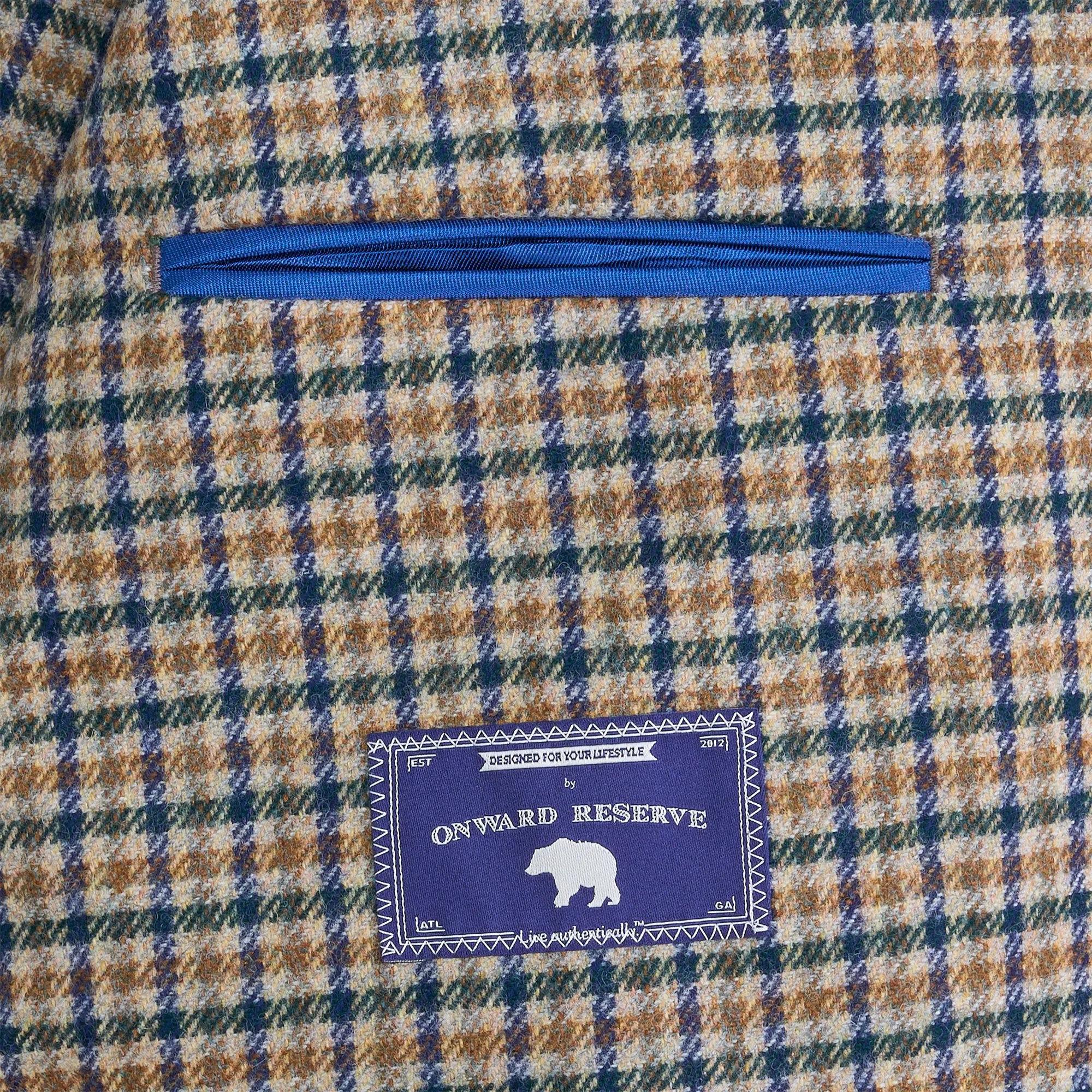 Fox Brothers Dune Multi Check Sport Coat - Dune