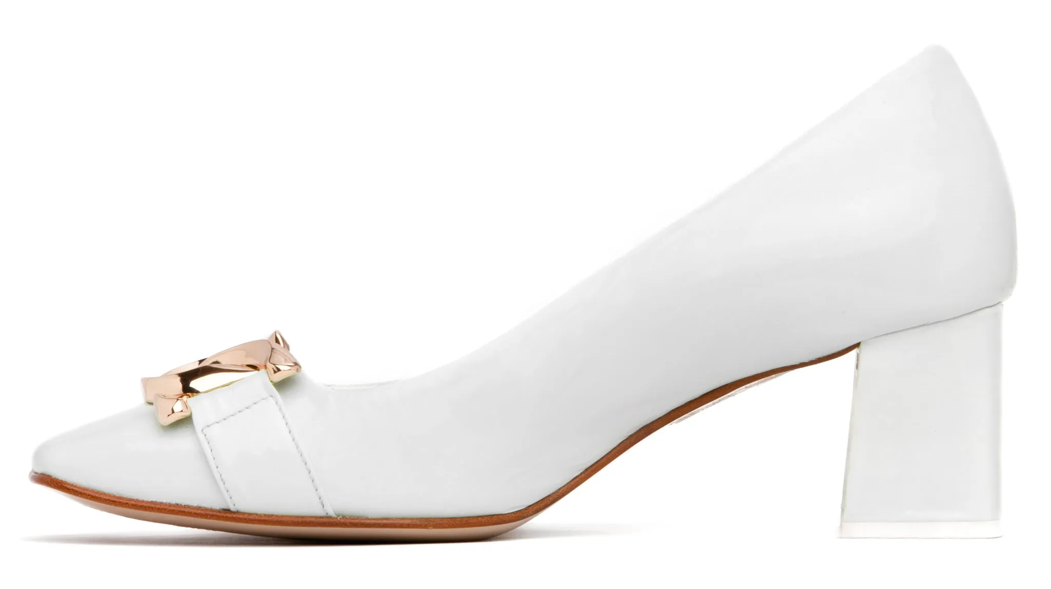 Frances Off-White Patent Leather Pump