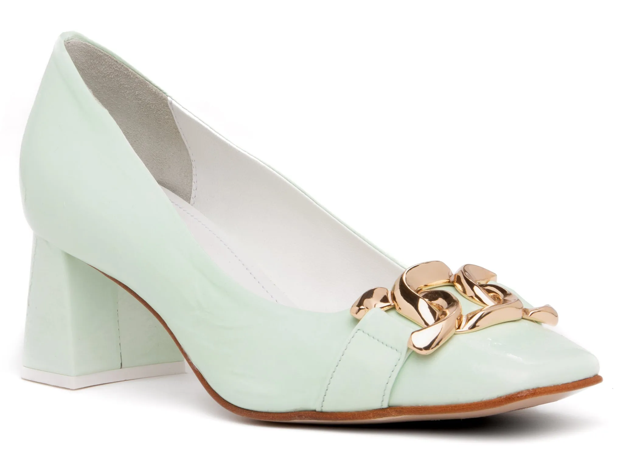 Frances Off-White Patent Leather Pump