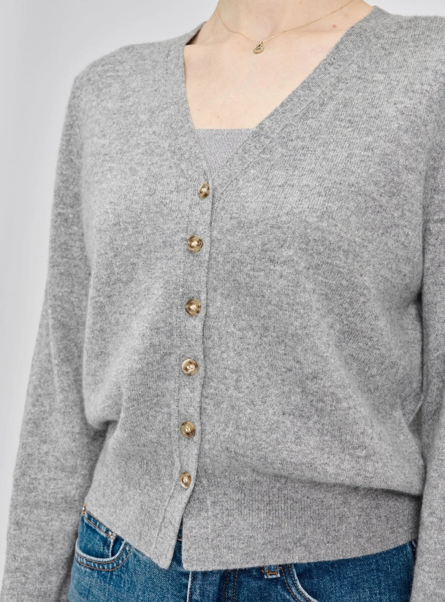 GRACE superfine cashmere cardigan (Grey)