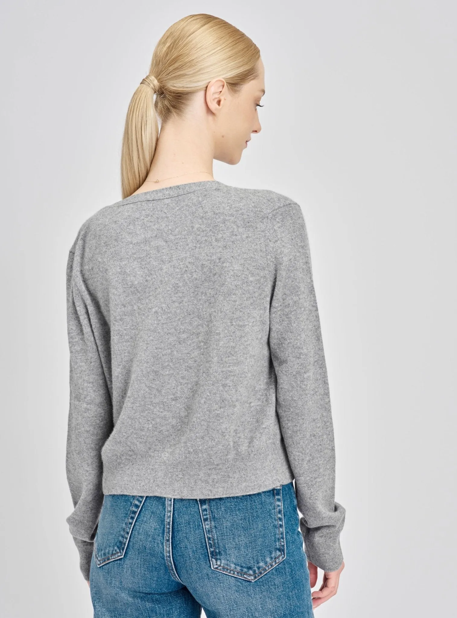 GRACE superfine cashmere cardigan (Grey)