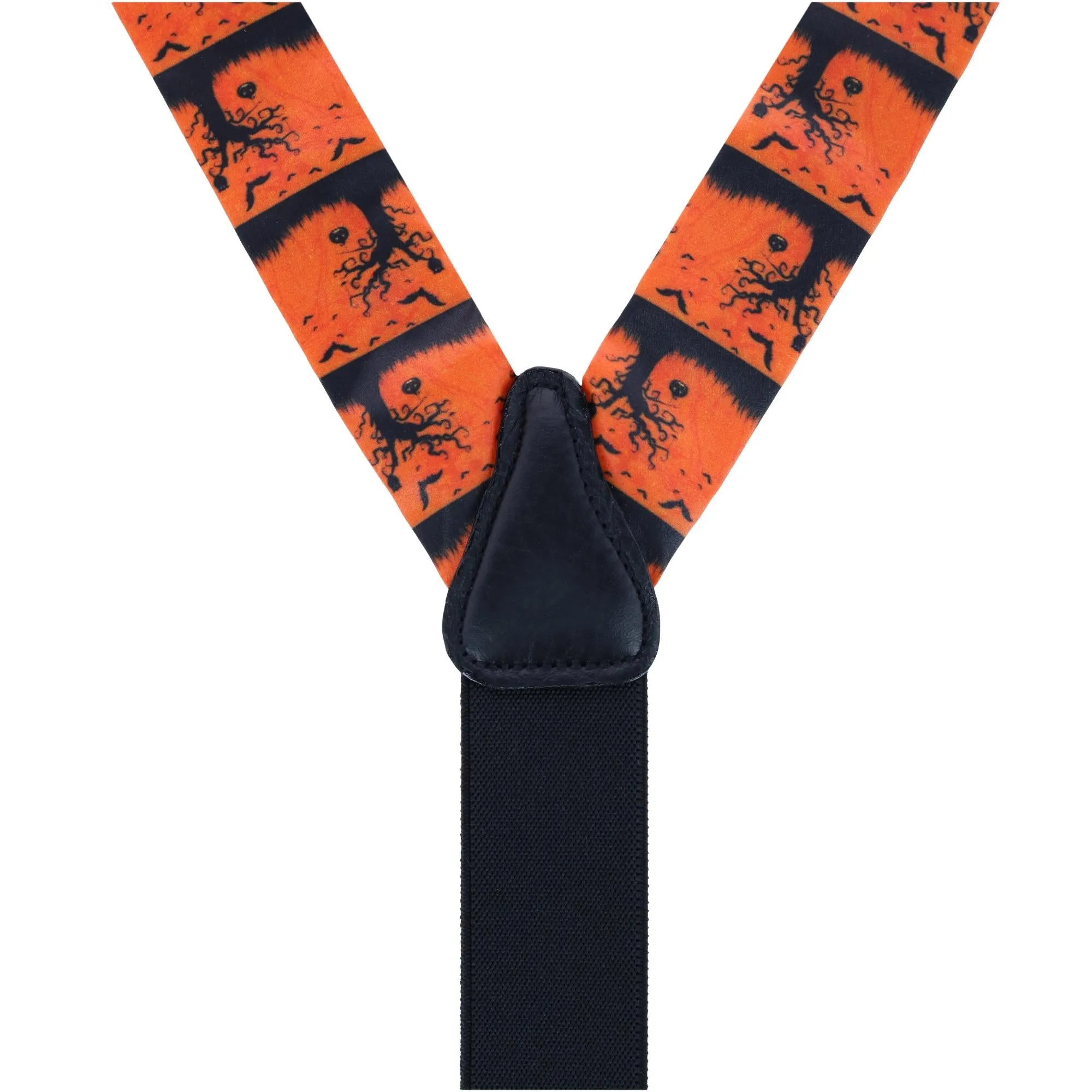 Halloween Spooky Scene Silk Button End Braces