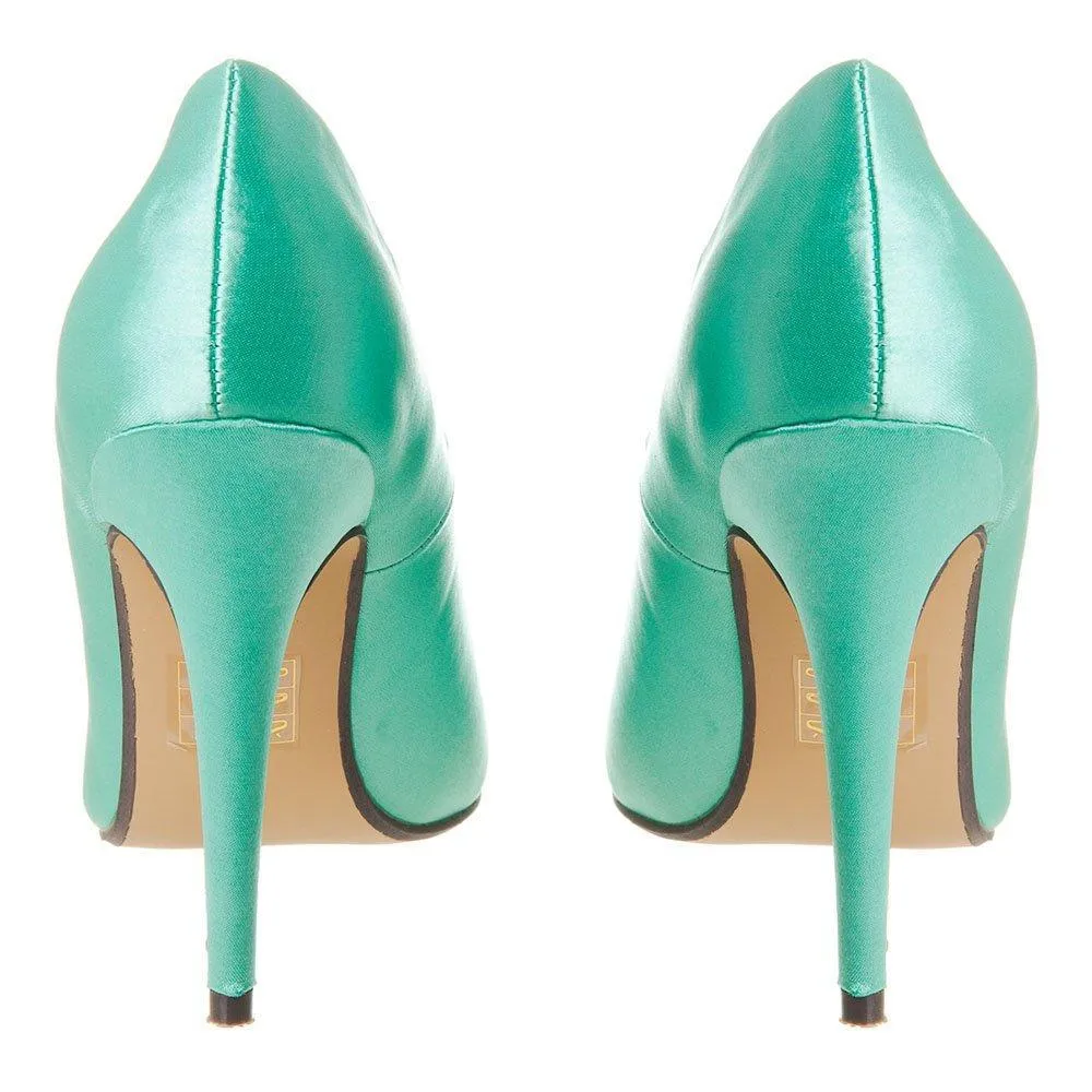 High Stiletto Heel Pointed-Toe Satin Court Shoe