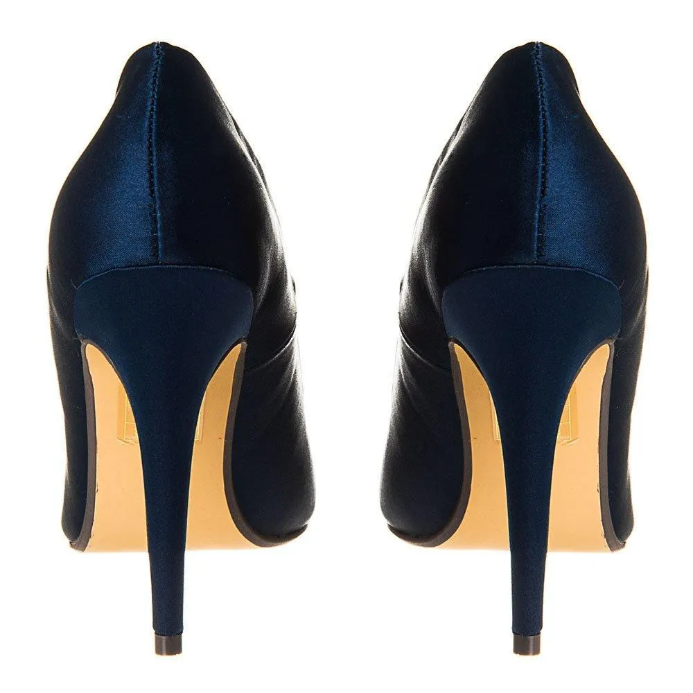 High Stiletto Heel Pointed-Toe Satin Court Shoe