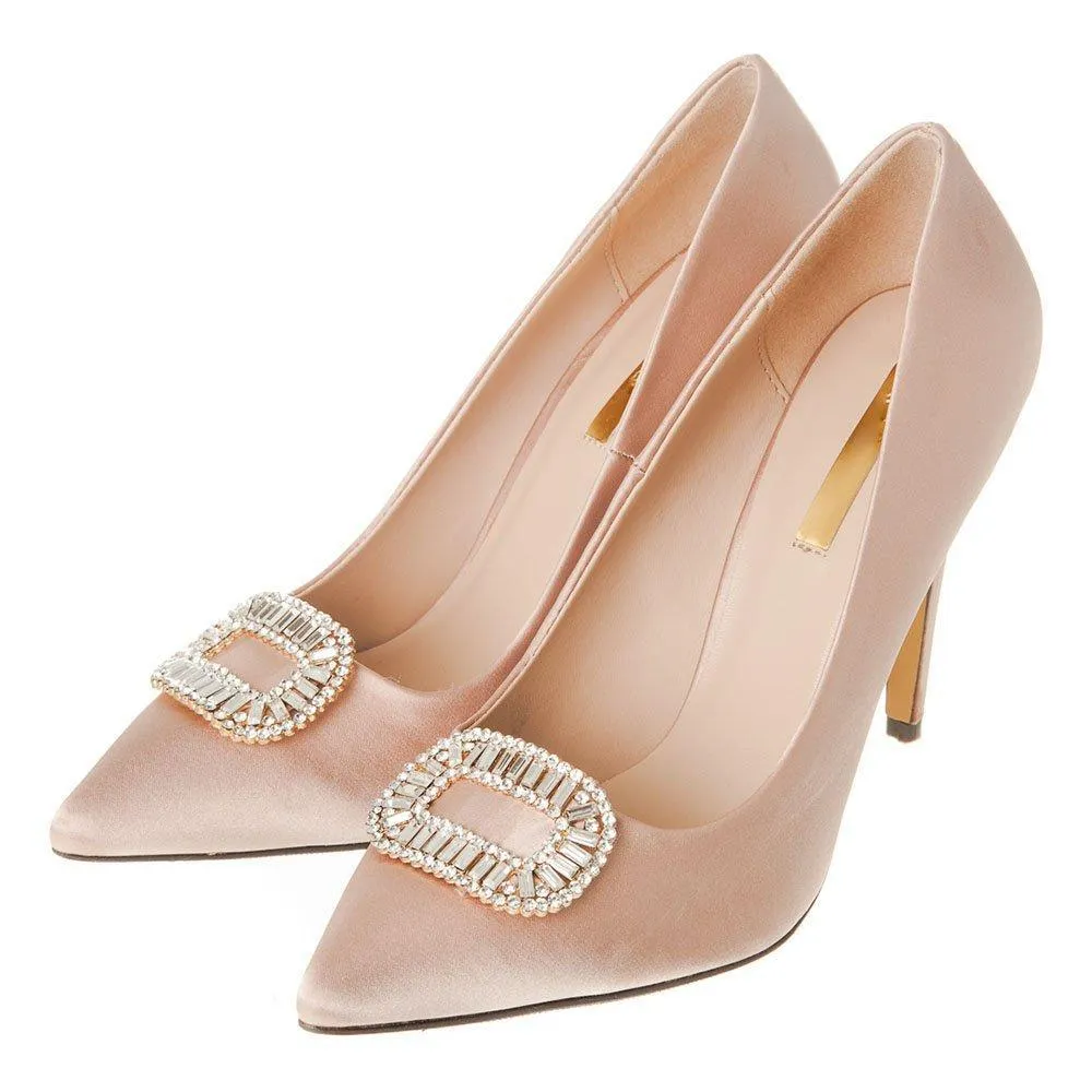 High Stiletto Heel Pointed-Toe Satin Court Shoe