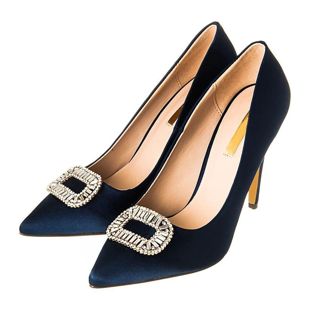 High Stiletto Heel Pointed-Toe Satin Court Shoe