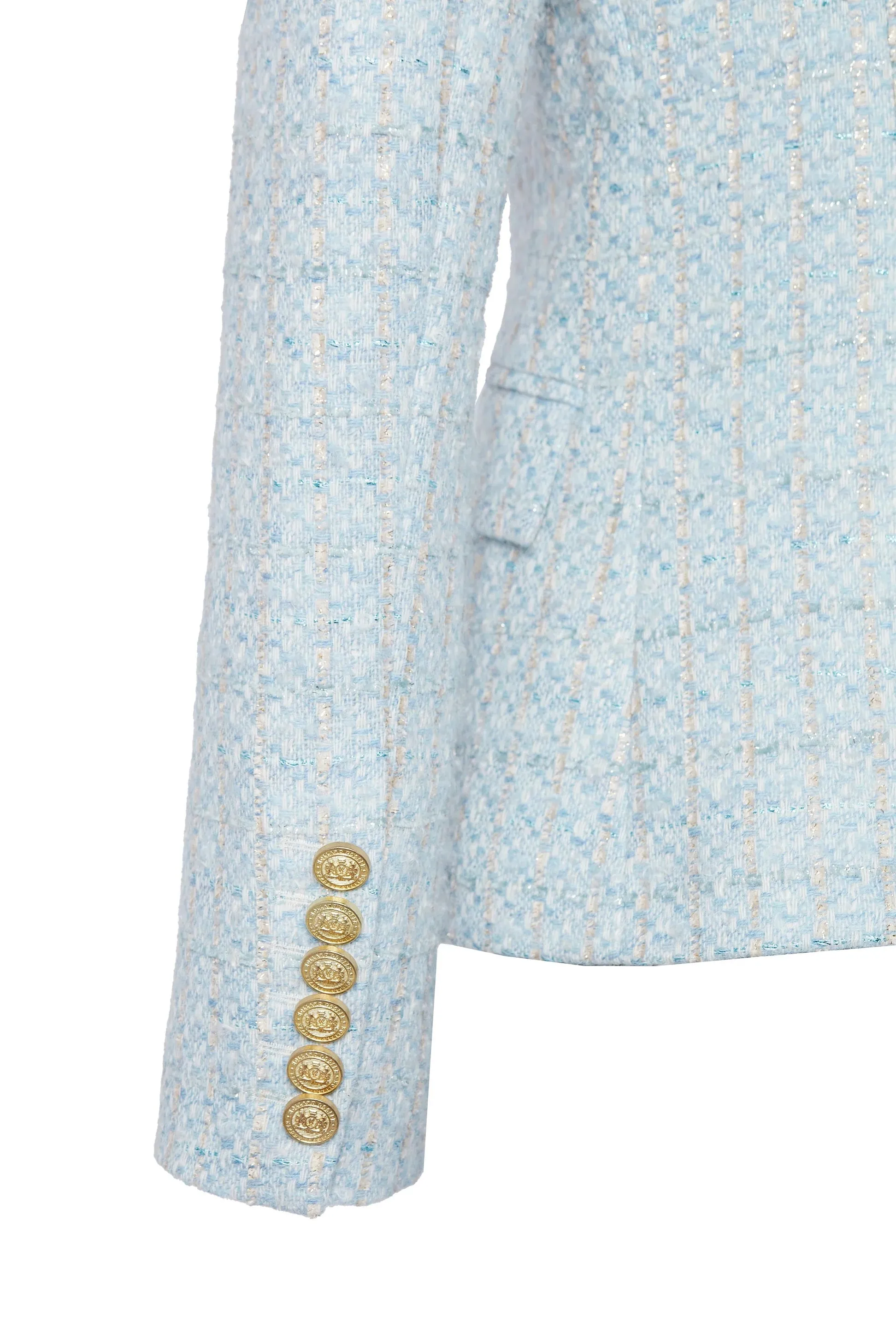 Holland Cooper Knightsbridge Ladies Blazer in Sky Blue Boucle