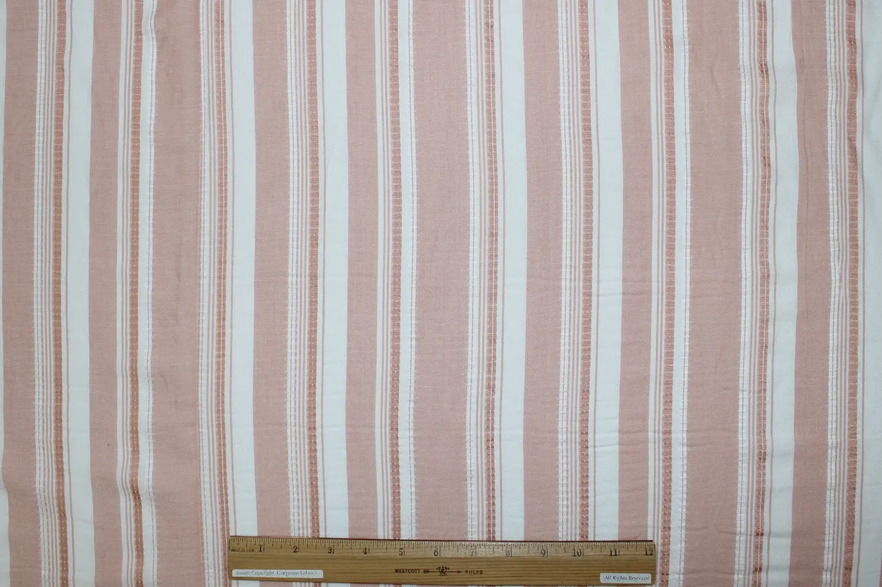 Jacquard Stripe Gauzy Rayon Blouse Weight - Soft Peaches