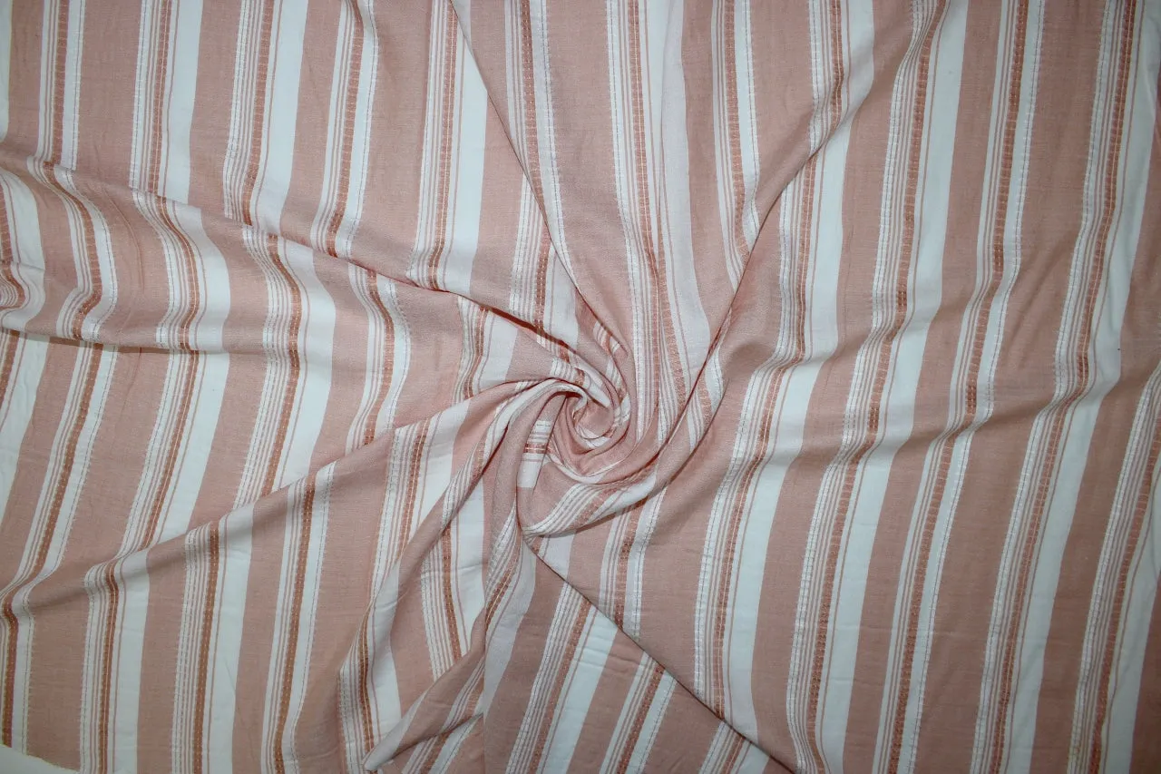 Jacquard Stripe Gauzy Rayon Blouse Weight - Soft Peaches