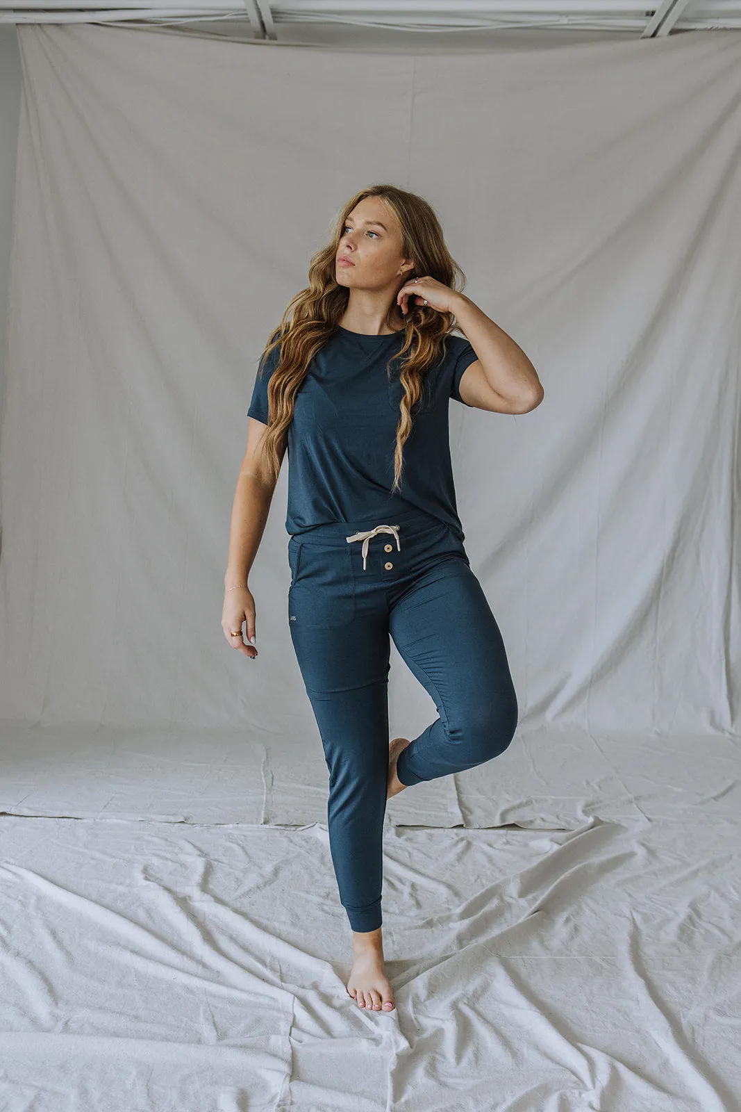 JAM PANTS SET | Blueberry Short Sleeve