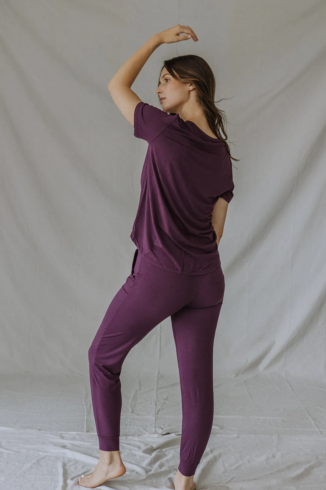 JAM PANTS SET  | Italian Plum Short Sleeve