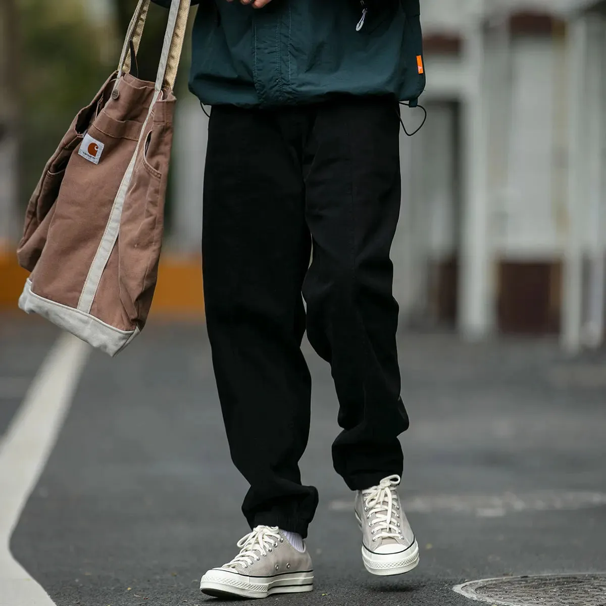 Japanese Streetwear Trendy Cargo Pants Casual Trousers Korean Loose Brown Joggers