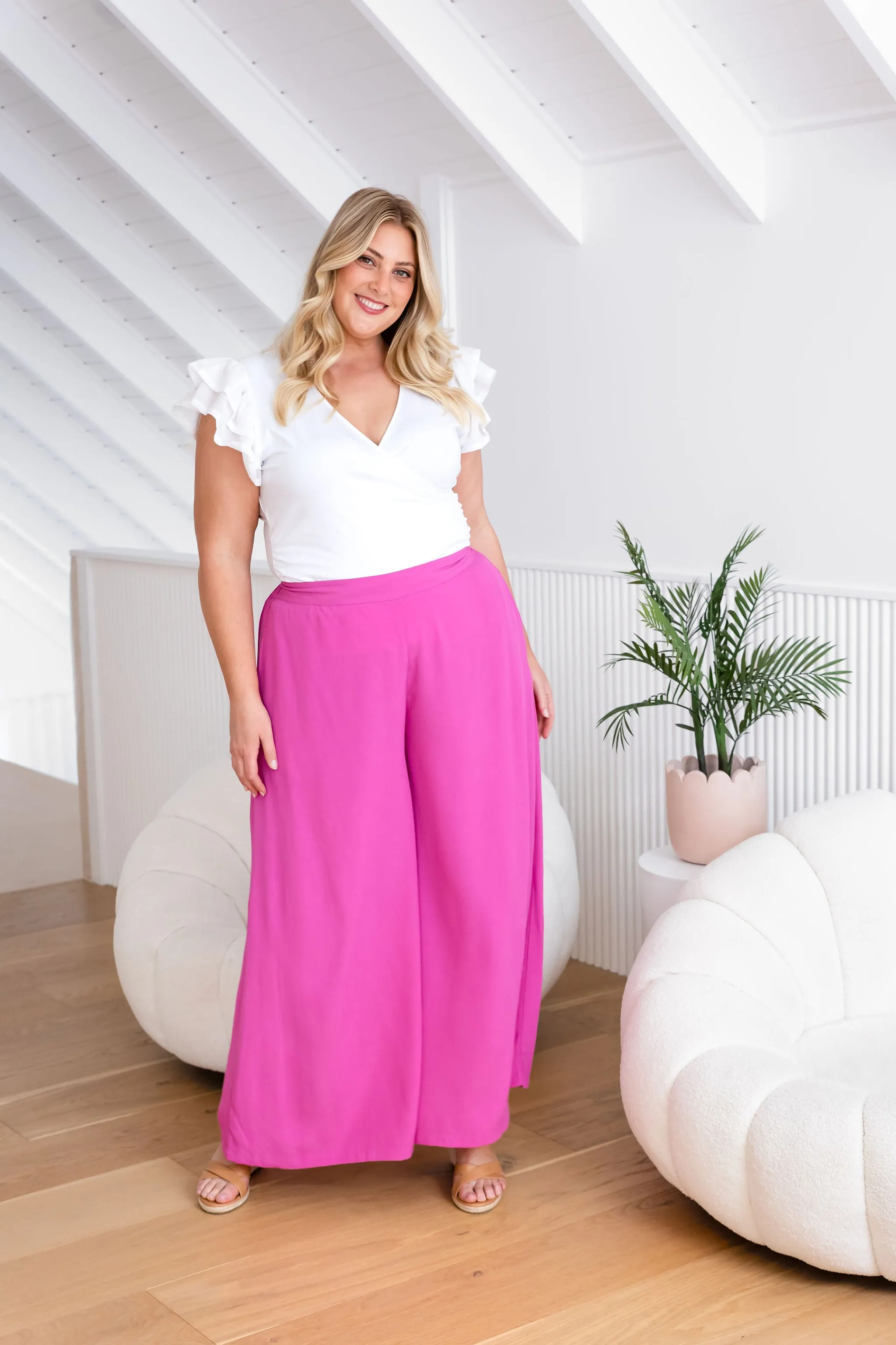 Larsa Pants in Fuchsia Pink