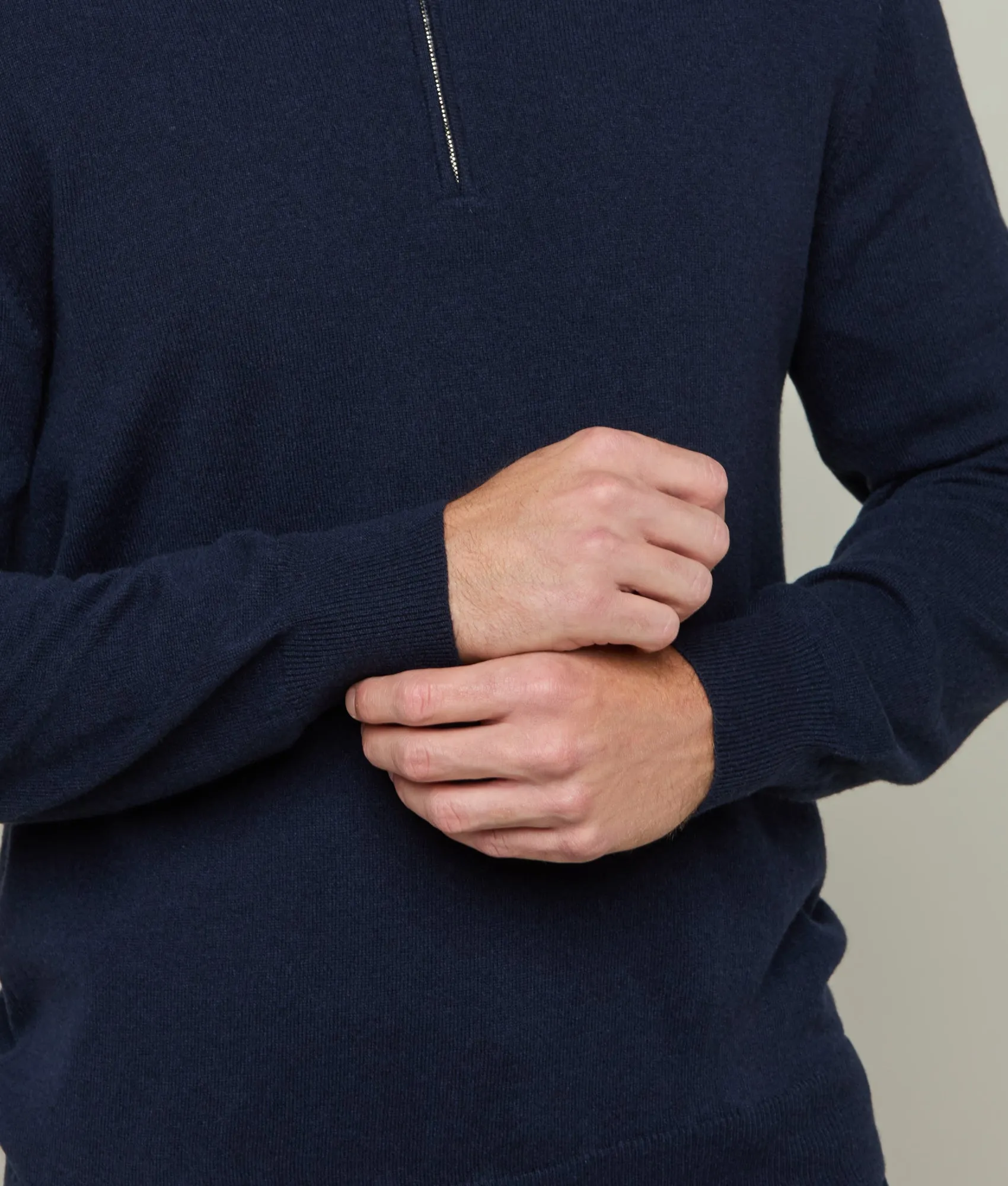 Men's Cashmere Quarter Zip :: Navy