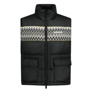 MISSONI PADDED DOWN GILET WITH PATTERN BLACK & YELLOW