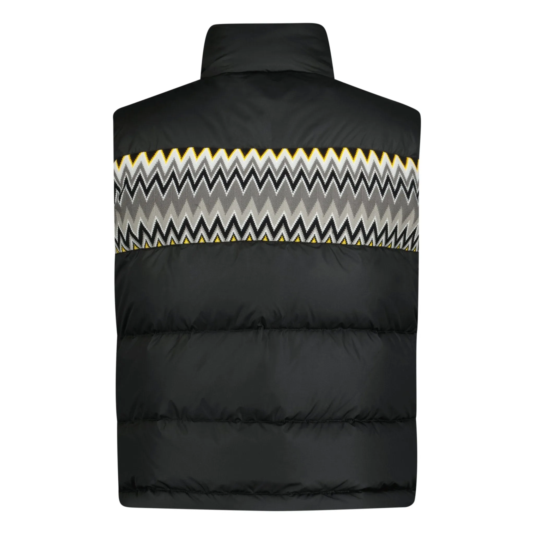 MISSONI PADDED DOWN GILET WITH PATTERN BLACK & YELLOW